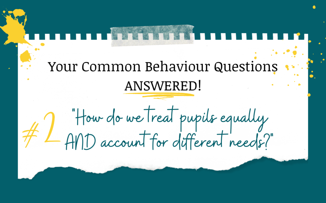 "How do we treat pupils equally AND account for different needs?”